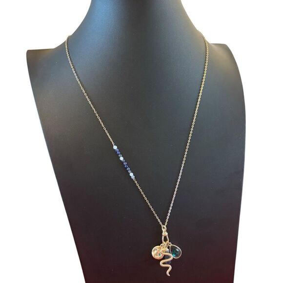 Awesome 4 Piece Jeweled & Gemstone Charm Necklace. - Picture 2 of 6